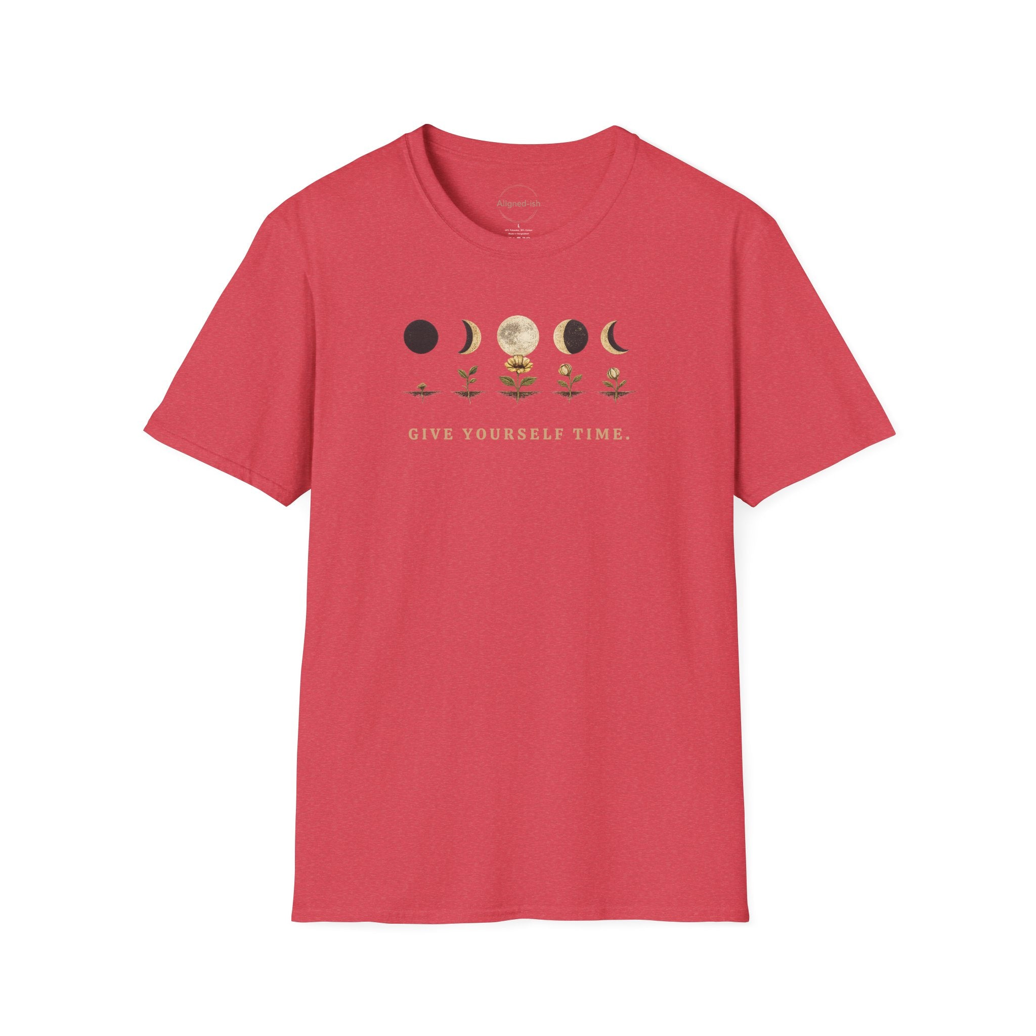 Give Yourself Time Moon and Flower Phases T-shirt