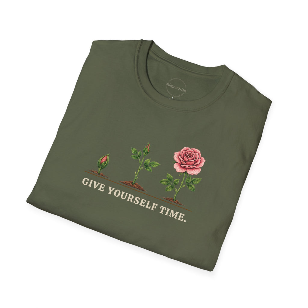 Give Yourself Time Pink Rose T-shirt