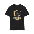 Midnight Cat Moon Bloom T-shirt