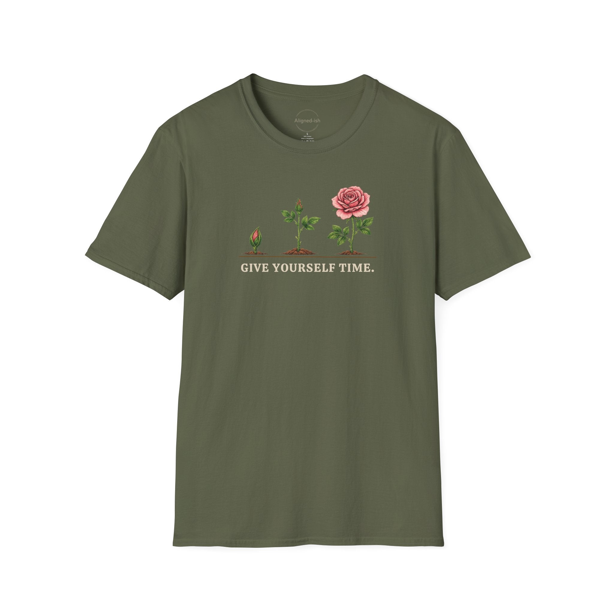 Give Yourself Time Pink Rose T-shirt