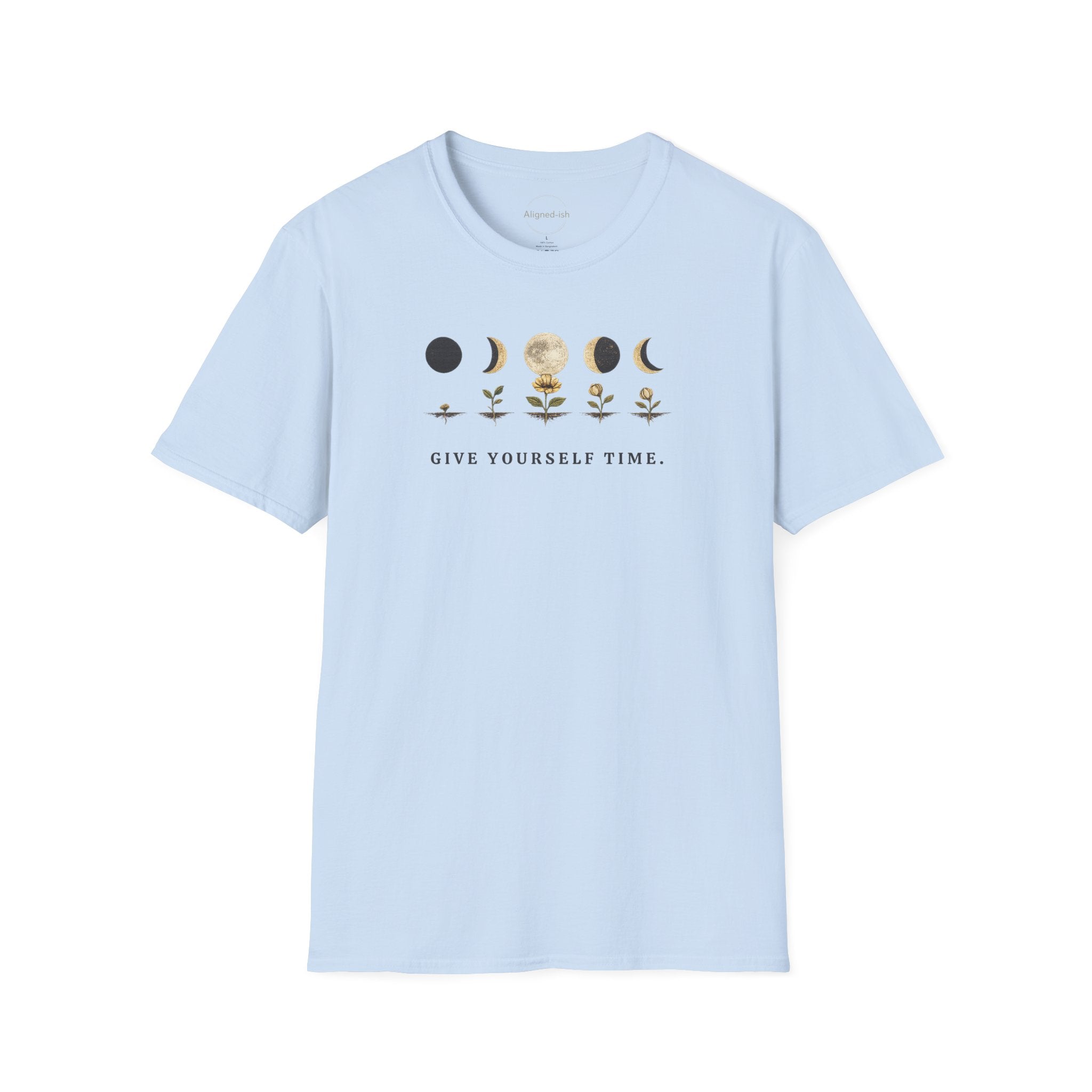 Give Yourself Time Moon and Flower Phases T-shirt