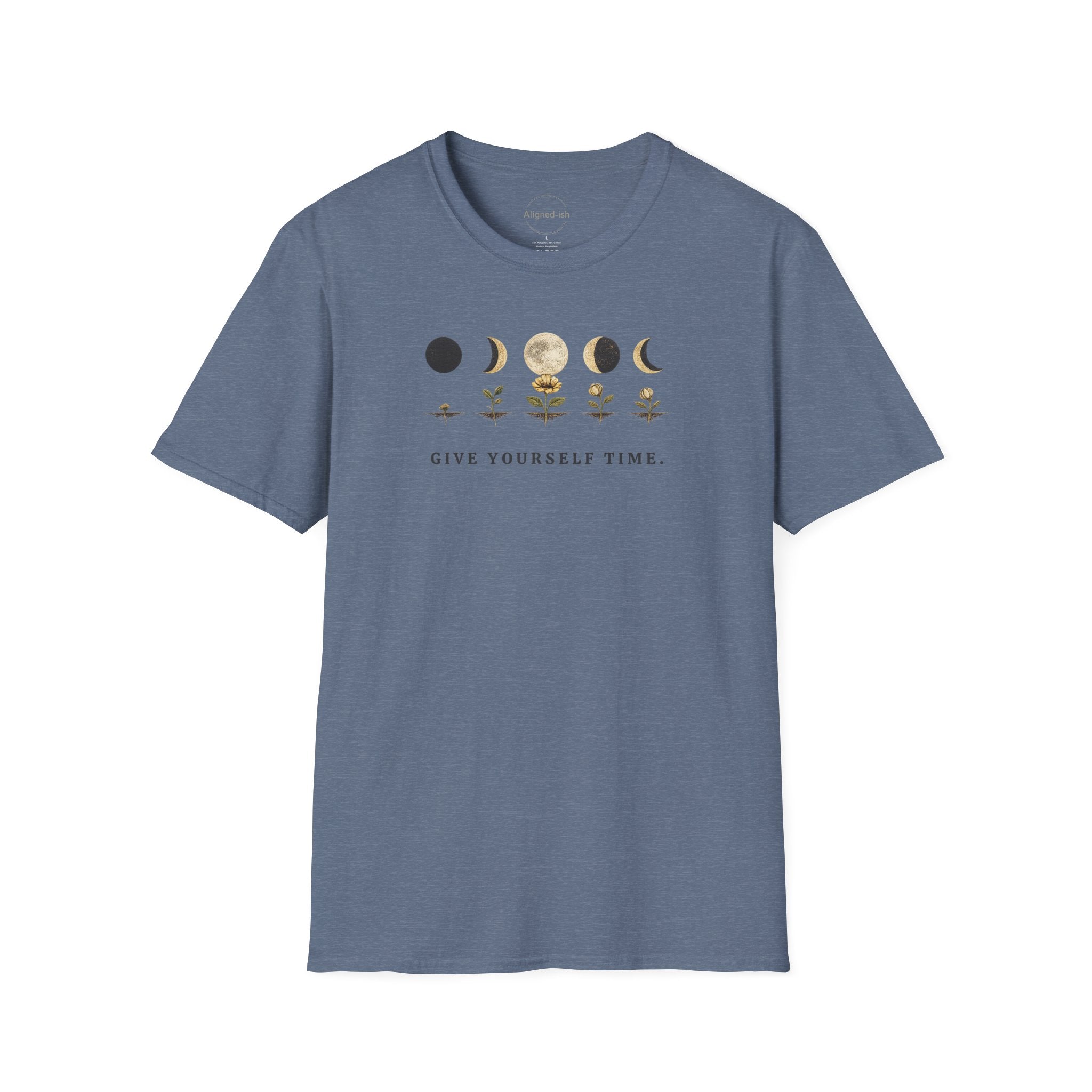Give Yourself Time Moon and Flower Phases T-shirt
