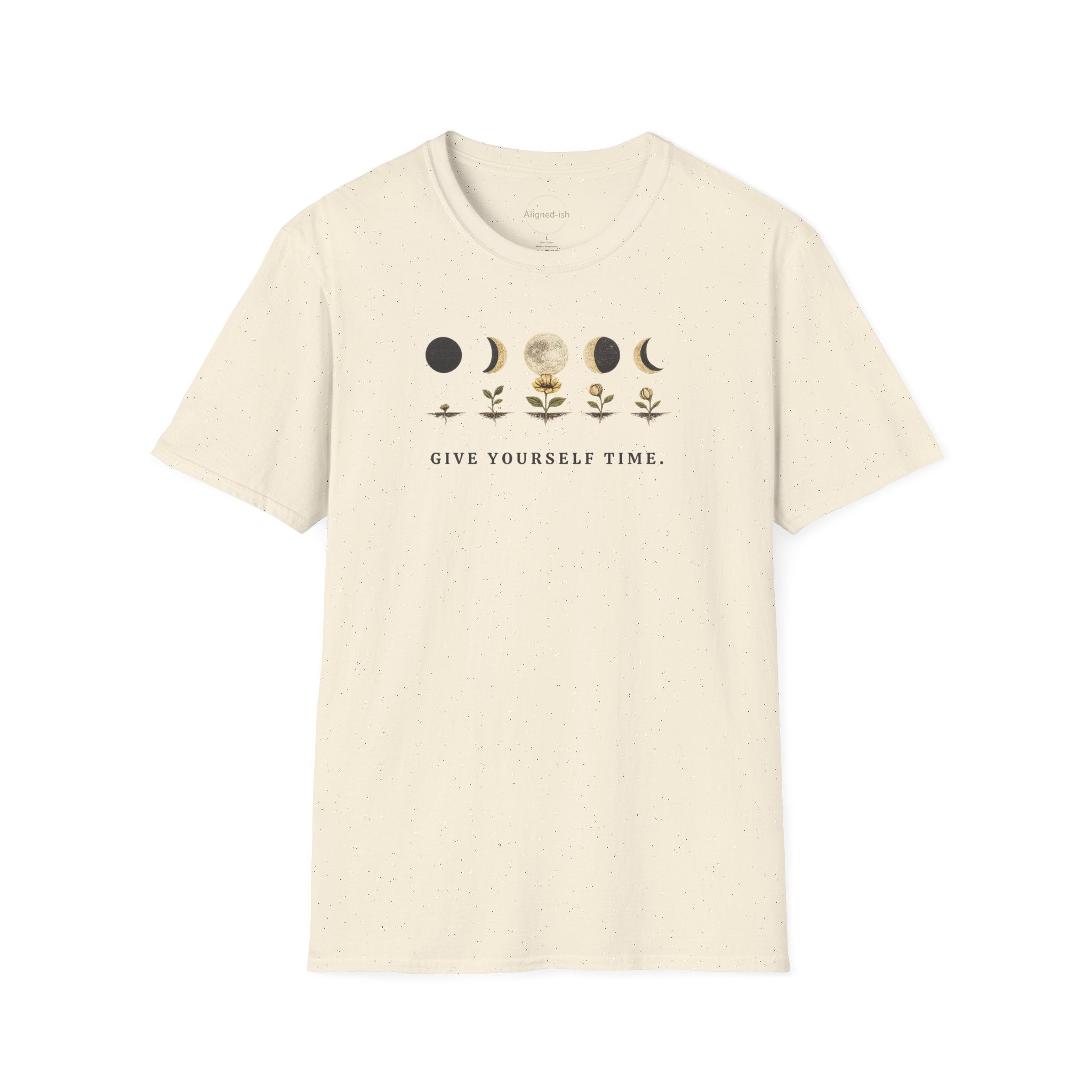 Give Yourself Time Moon and Flower Phases T-shirt