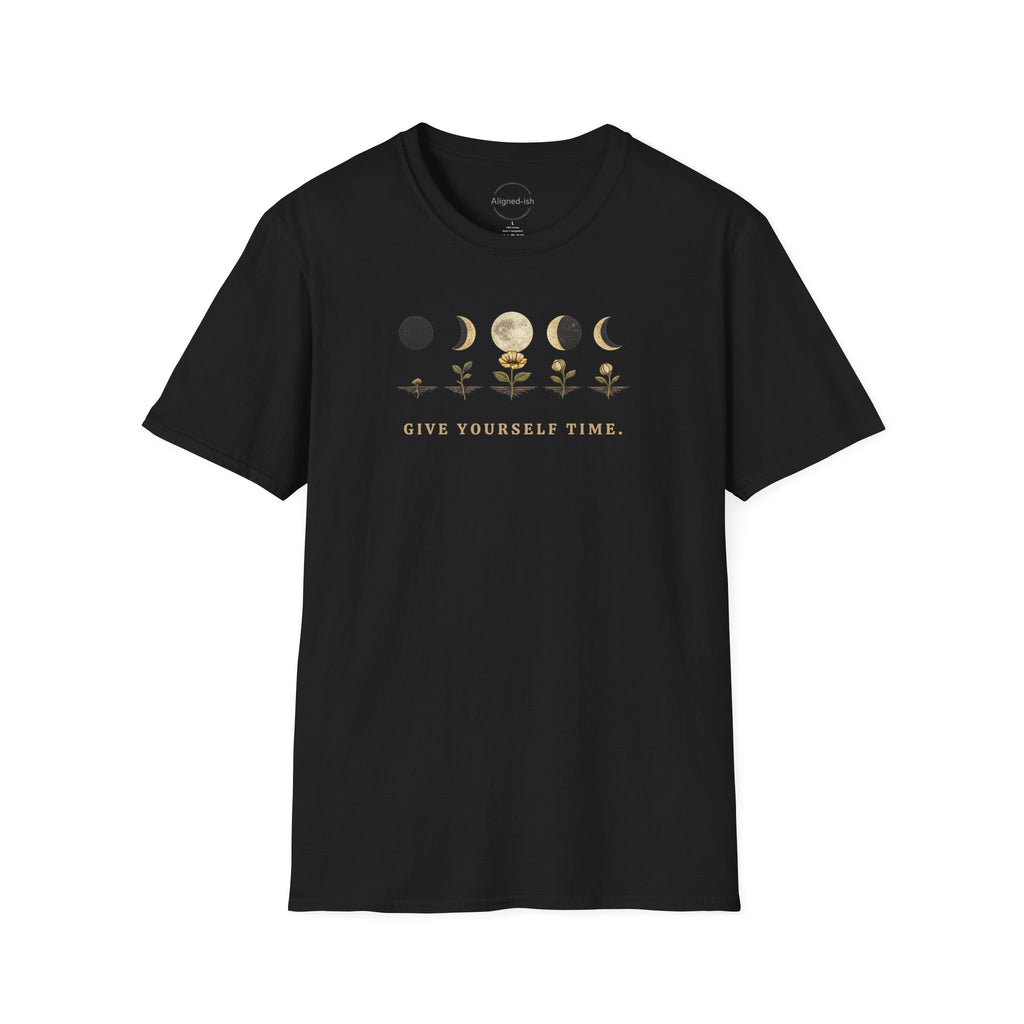 Give Yourself Time Moon and Flower Phases T-shirt