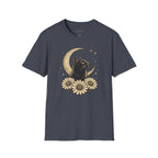 Midnight Cat Moon Bloom T-shirt