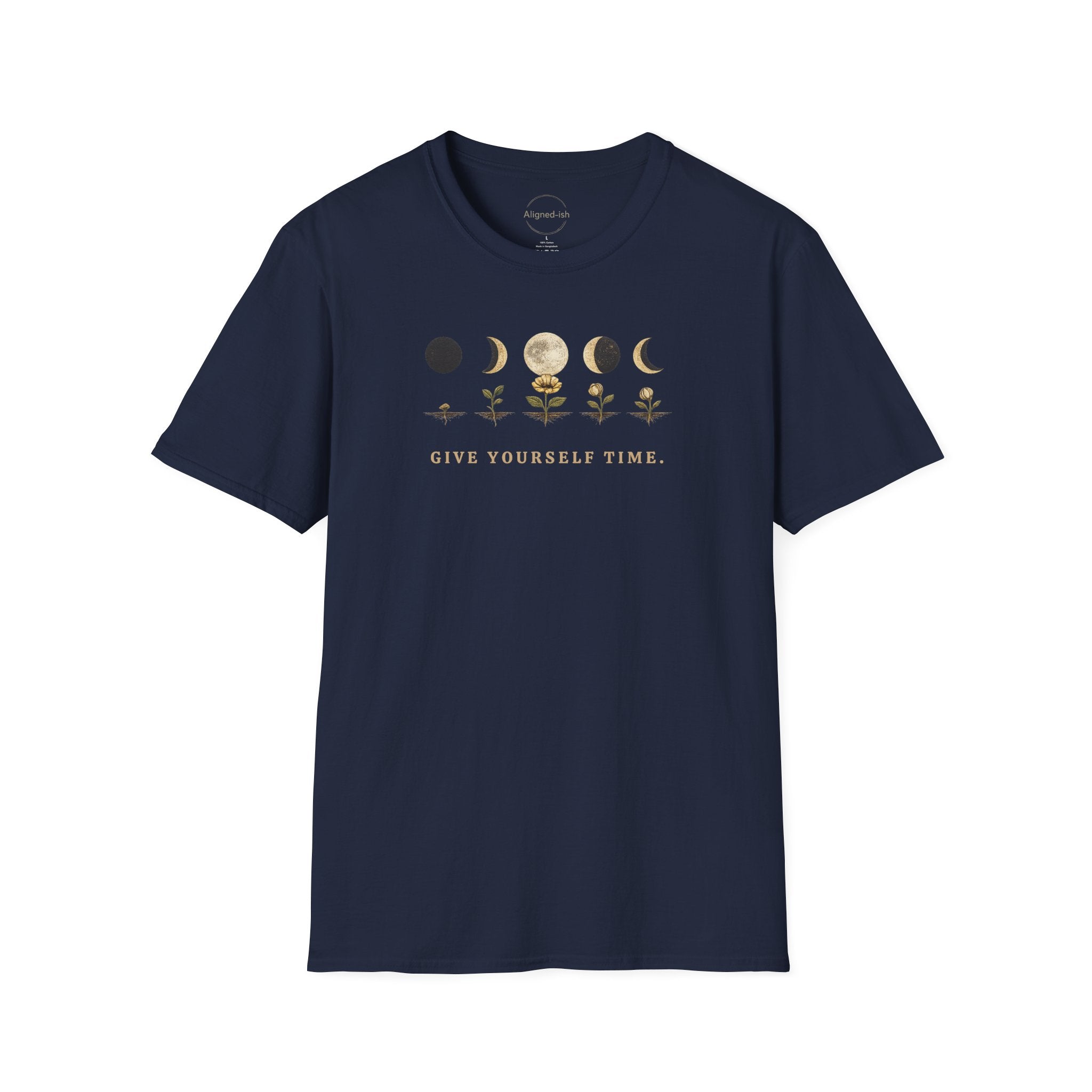 Give Yourself Time Moon and Flower Phases T-shirt